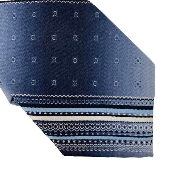 Lot of 2 Mens Ties Brownstone Black Stripe Silk Silverwoods Oleg Cassini 0632 - Picture 5 of 10